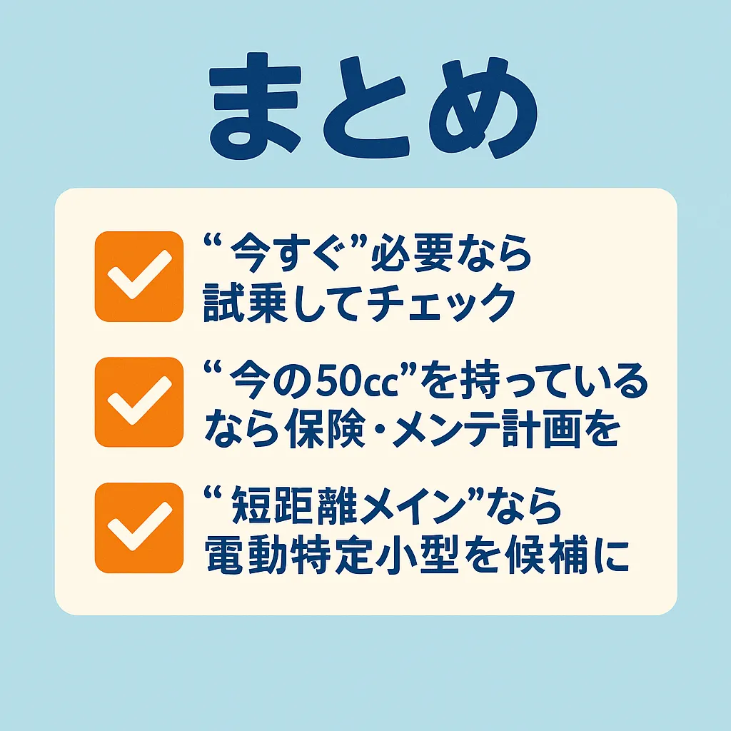50cc原付バイクを持っている人が考えることまとめ